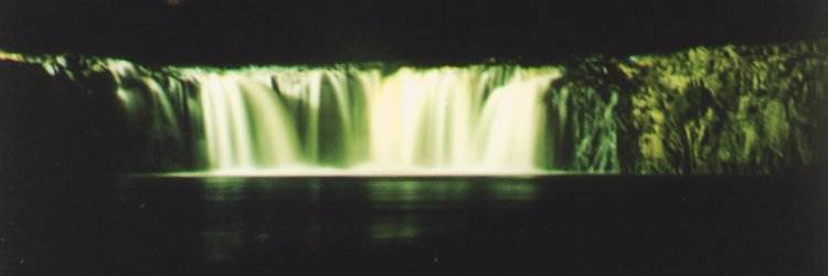Haruru Falls by night.