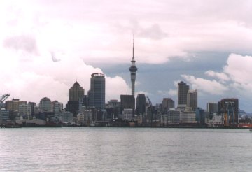 The skyline from Auckland as seen from the ferry from Devonport.