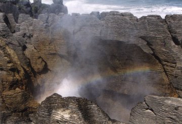 Rainbow at Punakaiki