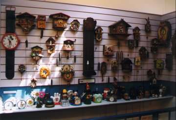 A few of the clocks in the Clapham Clock Museum.